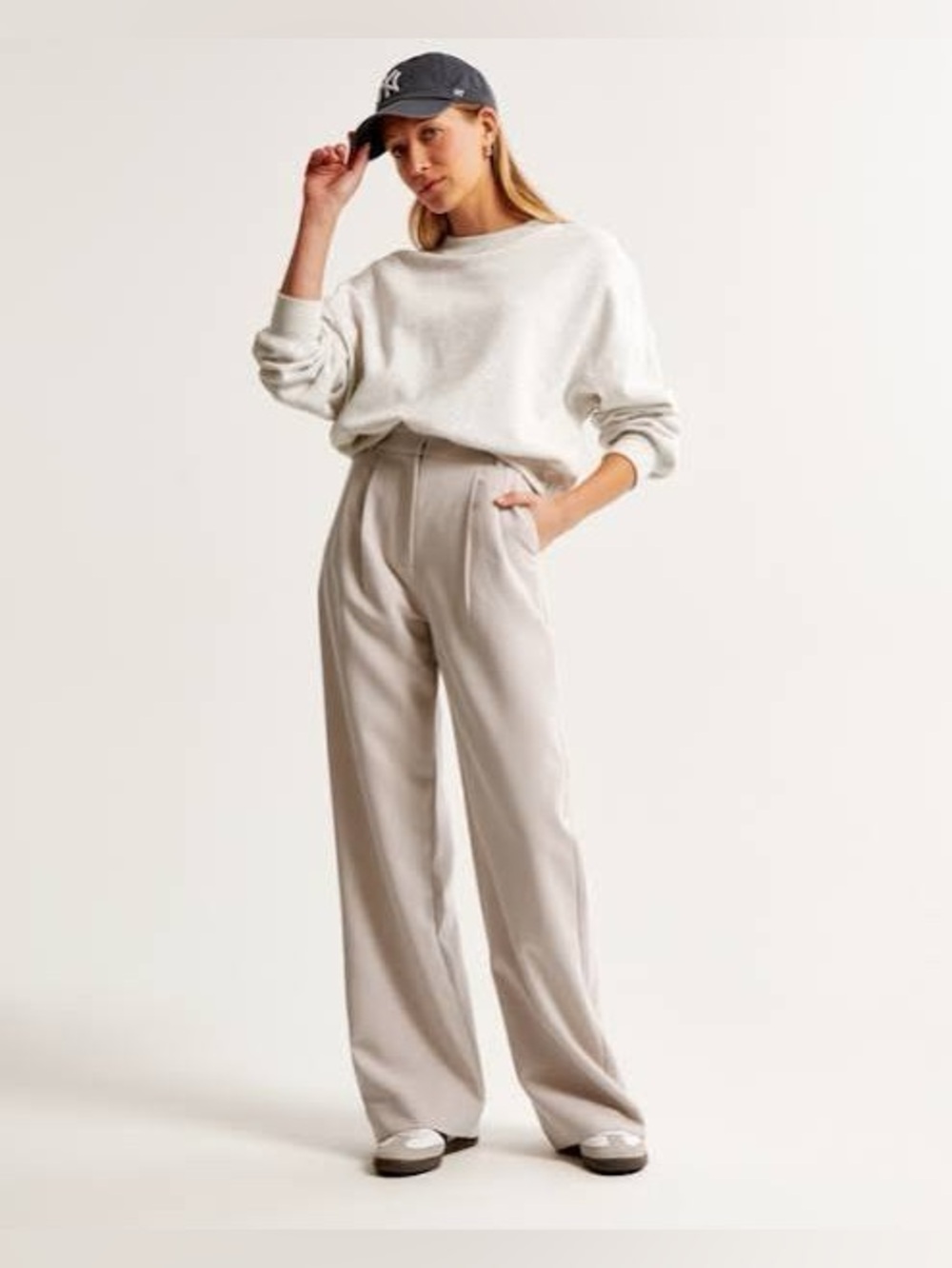 Abercrombie & Fitch Neutral Wide Leg Sloane Trousers